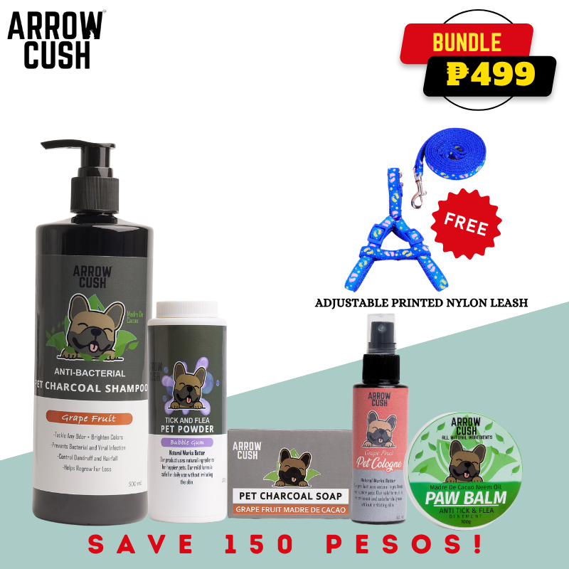 Arrow Cush Pet Bundle Essential Shampoo, Cologne, Soap, Powder and Paw Balm Ointment