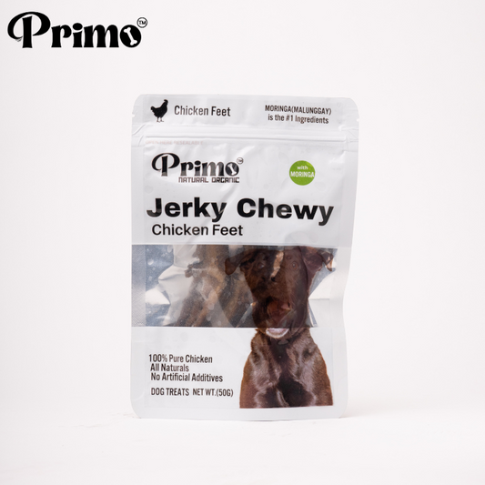 Primo Dog Jerky Treats with Moringa (Malunggay) Chicken Feet 50g Superfood Pet Jerky Treats